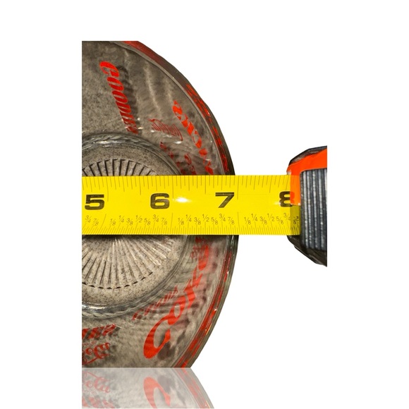 Coca-Cola Vintage Glass Snack Dish: Great Red Print on Clear Glass: 1980’s COKE - Picture 5 of 5